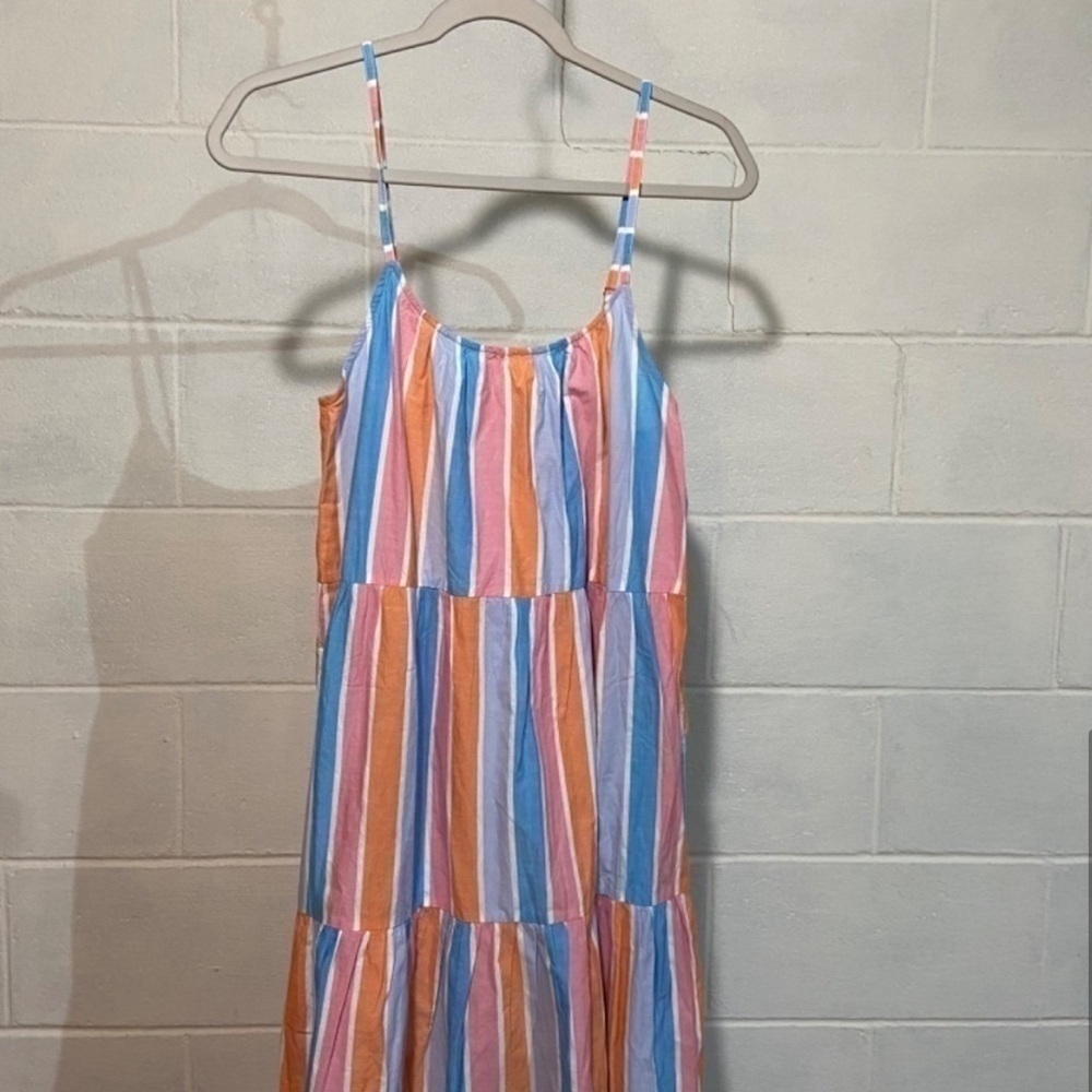 SOLUDOS ~ 100% Cotton Pastel Maxi Dress - Violet Dress is Maldive Stripe - Picture 4 of 9